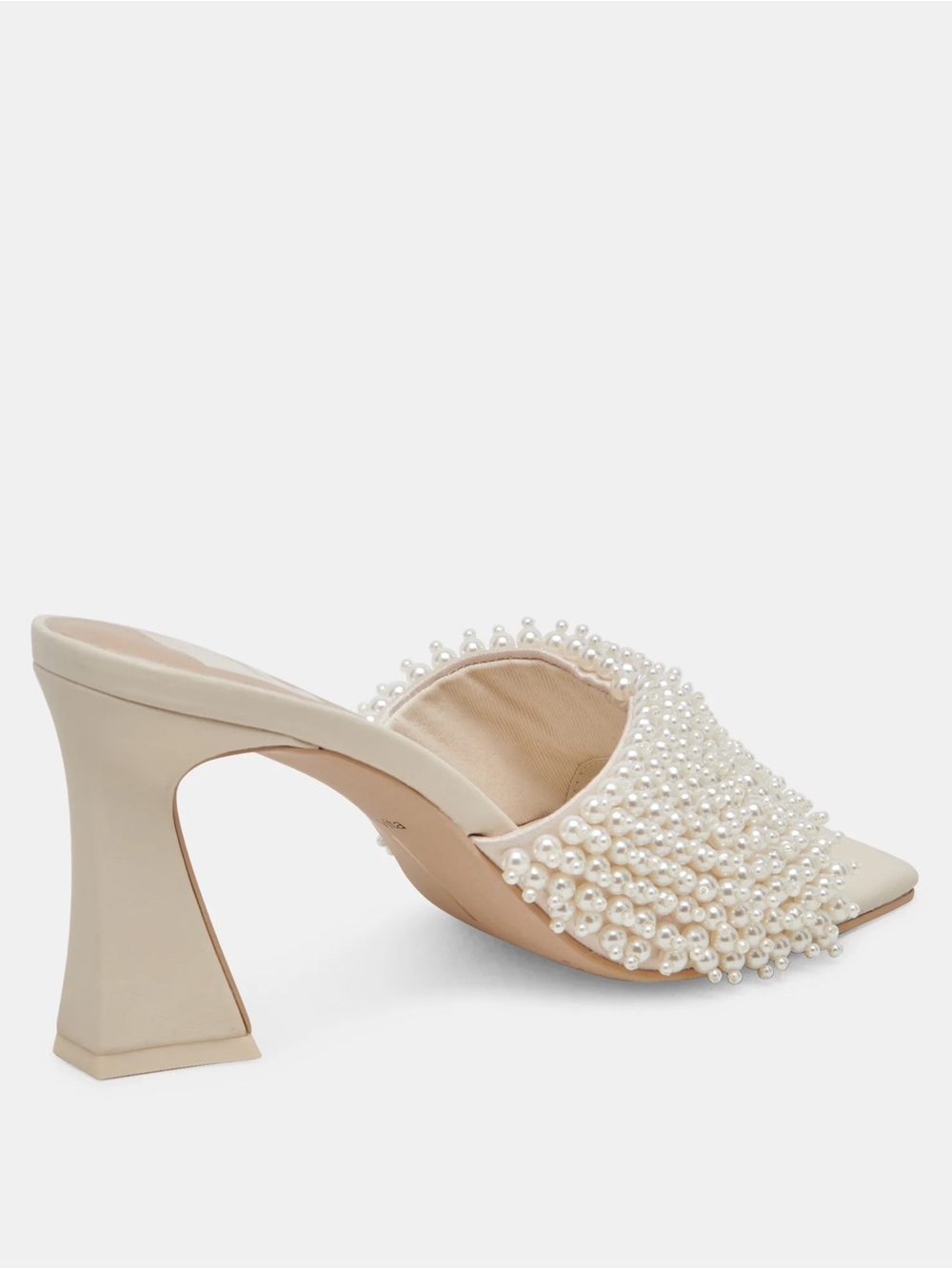 Dolce Vita Pearl-Embellished Cream Block Heel Mules - Picture 6 of 8
